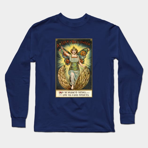 Magical Walnut Fairy Brings Good Luck in Autumn Long Sleeve T-Shirt by Star Scrunch